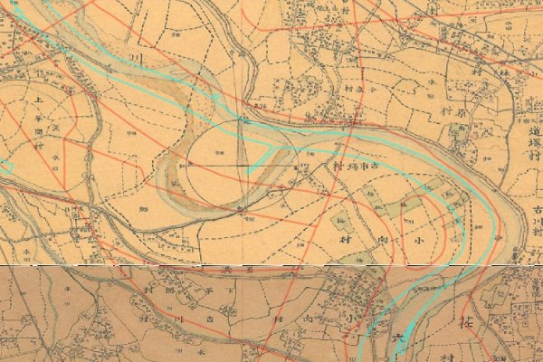 多摩川等々力緑地付近旧版地形図(歴史的農業環境閲覧システムより)