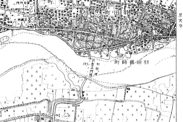 多摩川【羽田赤煉瓦堤防】旧版地形図(大正 12 年発行)