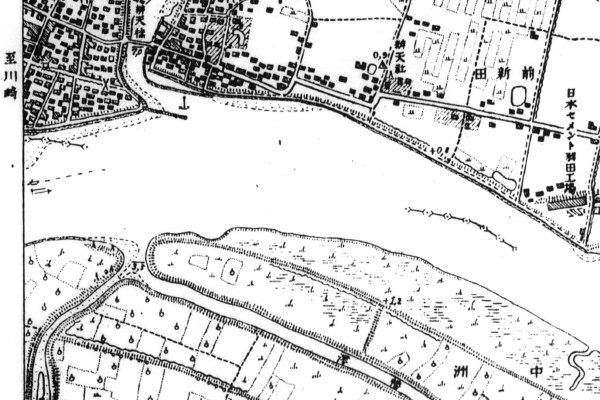 多摩川【羽田赤煉瓦堤防】旧版地形図(大正 12 年発行)