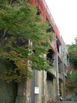 ラサ工業田老鉱山跡【鍬ケ崎鉱石貯蔵施設跡】全景