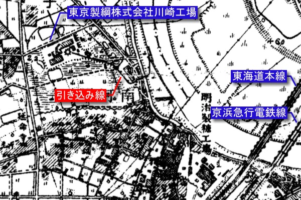 JR 東日本南武線貨物支線跡【矢向～川崎河岸】旧版地形図(大正 14 年発行)