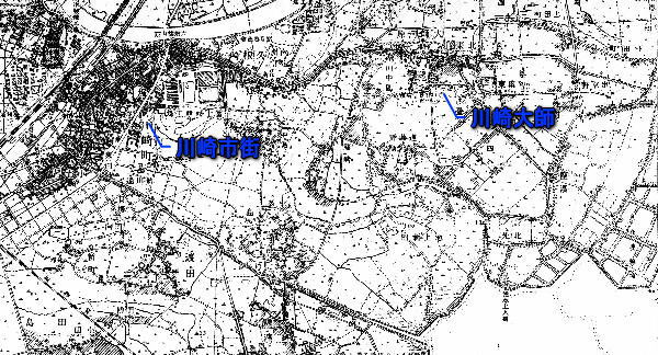 京浜急行電鉄大師線廃止区間【小島新田～桜本】調査対象区間旧版地形図