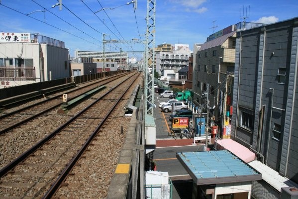 京浜急行電鉄本線旧線【六郷土手～京急川崎】六郷土手駅下りホームより旧線区間(雑色方面)を望む