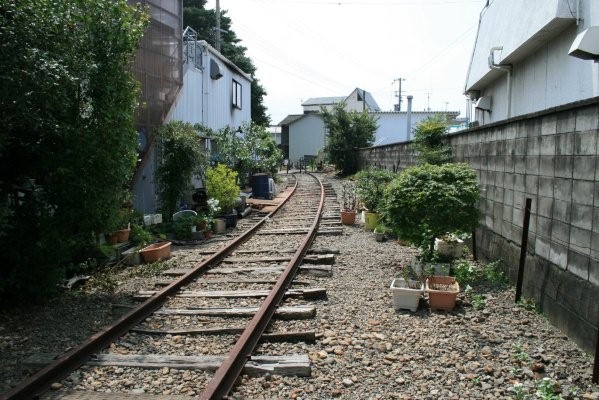 紀州鉄道線廃止区間【西御坊～日高川】 第二巻(西御坊～日の出紡績)西御坊先カーブ付近より旧日高川方面を望む