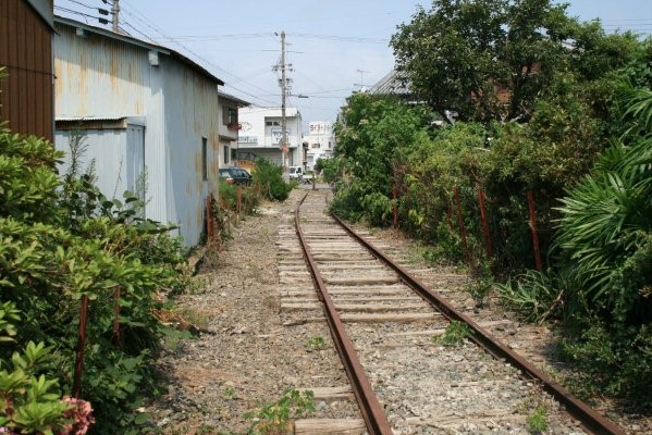 紀州鉄道線廃止区間【西御坊～日高川】 第三巻(日の出紡績～日高川)野田鉄工所付近より西御坊方面を望む