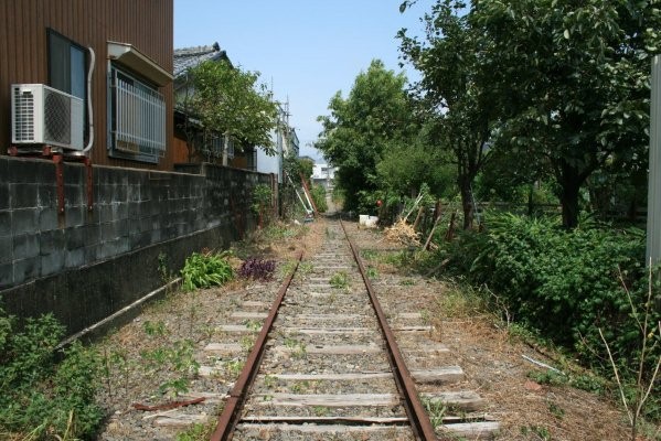 紀州鉄道線廃止区間【西御坊～日高川】 第三巻(日の出紡績～日高川)野田鉄工所付近より西御坊方面を望む