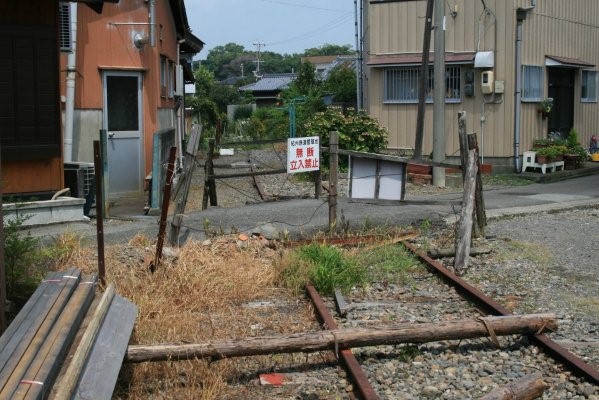 紀州鉄道線廃止区間【西御坊～日高川】 第三巻(日の出紡績～日高川)旧日高川付近踏切跡より西御坊方面を望む