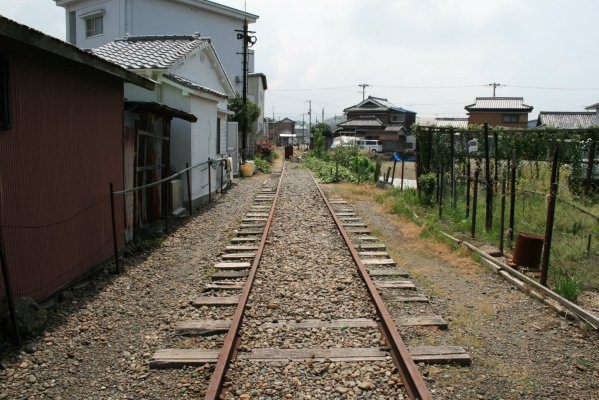 紀州鉄道線廃止区間【西御坊～日高川】 第三巻(日の出紡績～日高川)旧日高川付近踏切跡より旧日高川方面を望む