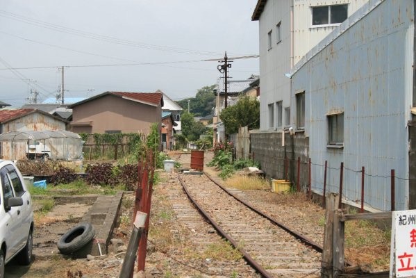 紀州鉄道線廃止区間【西御坊～日高川】 第三巻(日の出紡績～日高川)旧日高川付近踏切跡より西御坊方面を望む