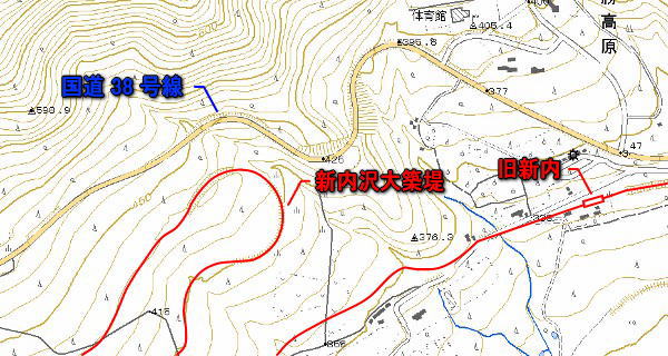 JR 北海道根室本線旧線【新得～狩勝峠付近】新内沢大築堤地形図