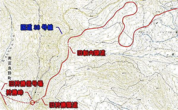 JR 北海道根室本線旧線【新得～狩勝峠付近】新内沢大築堤～狩勝峠地形図