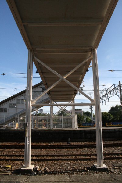 岳南鉄道【吉原駅】跨線橋古レール架構