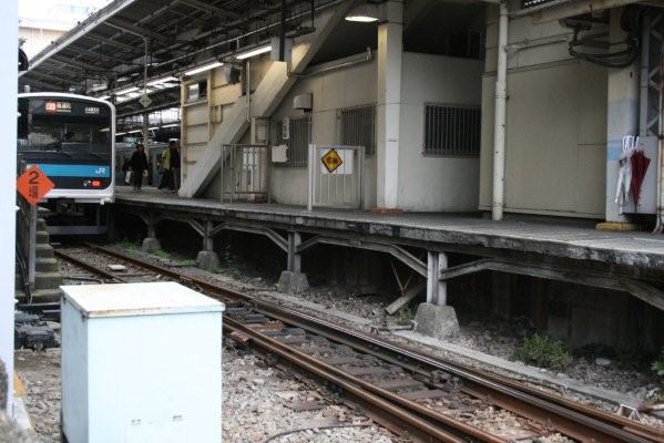 JR 東日本東海道本線【蒲田駅】古レール全景(ホーム下部構造)