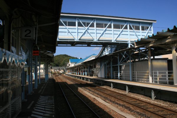 JR 東日本山田線【宮古駅】跨線橋古レール全景