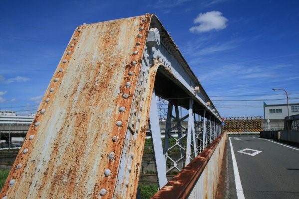 JR 東日本旧新鶴見操車場構内【江ヶ崎跨線橋】ポニーワーレントラス詳細