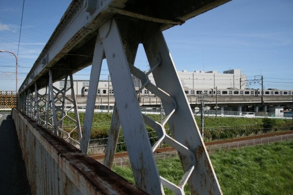 JR 東日本旧新鶴見操車場構内【江ヶ崎跨線橋】ポニーワーレントラス詳細