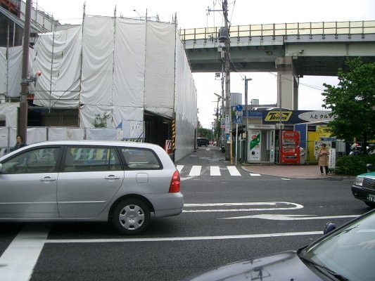 東京急行電鉄砧線跡【二子玉川園～砧本村】旧二子玉川園付近カーブ終了地点