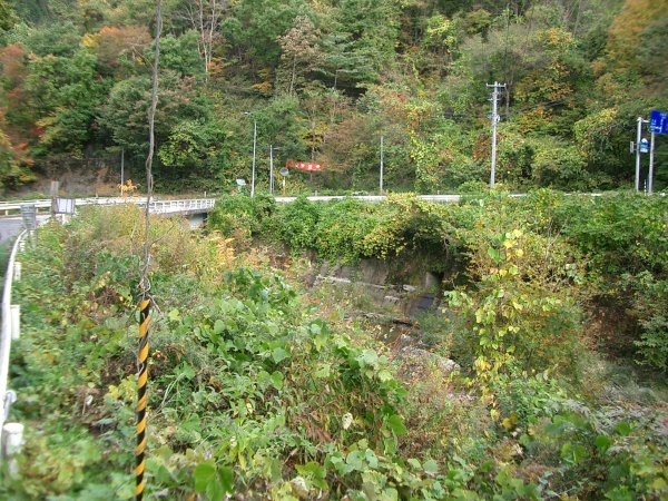 岩手県道 43 号盛岡大迫東和線【落合橋】旧橋位置全景