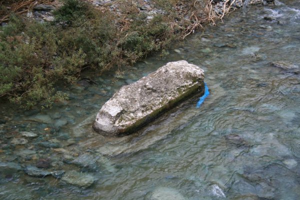 岩手県道 43 号盛岡大迫東和線【落合橋】旧橋橋脚跡