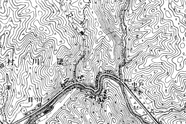 国道 106 号旧道【川目トンネル付近】旧版地形図(大正 5 年発行)